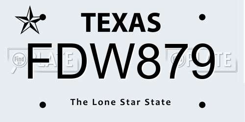 FDW879 Texas License Plate