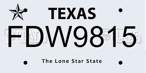 FDW9815 Texas License Plate