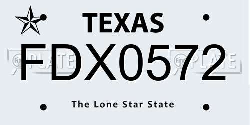 FDX0572 Texas License Plate