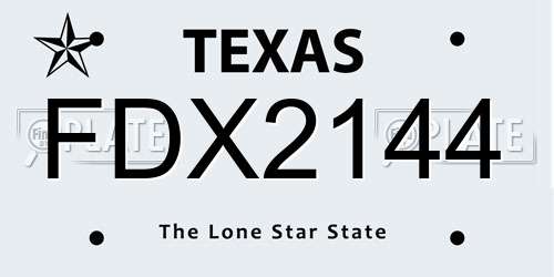 FDX2144 Texas License Plate