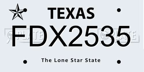 FDX2535 Texas License Plate