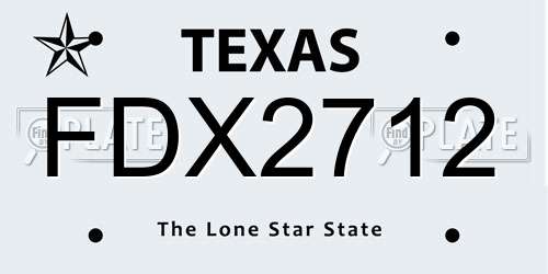 FDX2712 Texas License Plate