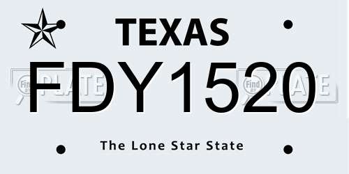 FDY1520 Texas License Plate