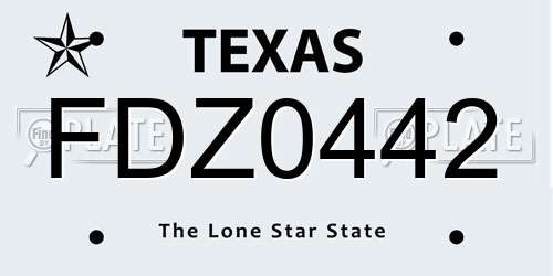 FDZ0442 Texas License Plate