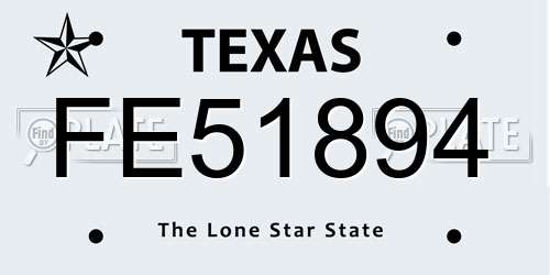 FE51894 Texas License Plate