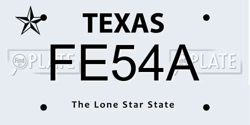 FE54A Texas License Plate