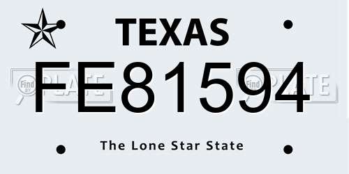 FE81594 Texas License Plate