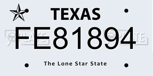 FE81894 Texas License Plate