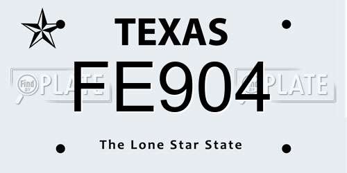 FE904 Texas License Plate