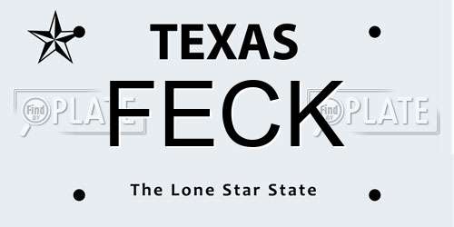 FECK Texas License Plate