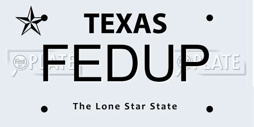FEDUP Texas License Plate