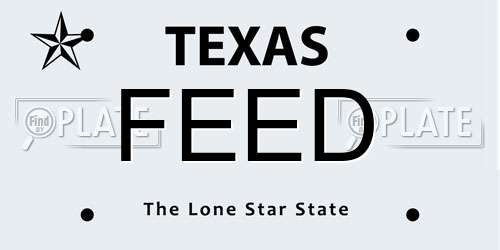FEED Texas License Plate