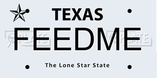 FEEDME Texas License Plate