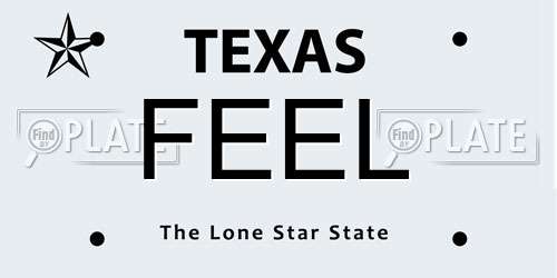 FEEL Texas License Plate