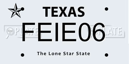 FEIE06 Texas License Plate