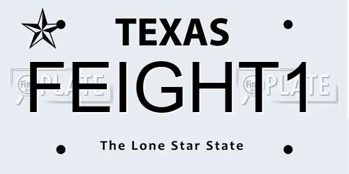 FEIGHT1 Texas License Plate