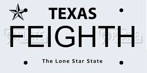 FEIGHTH Texas License Plate