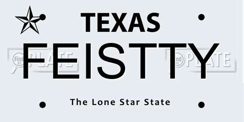 FEISTTY Texas License Plate