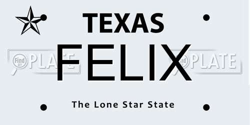 FELIX Texas License Plate