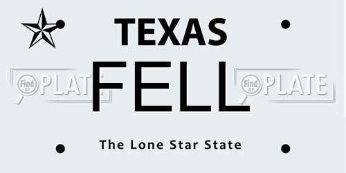 FELL Texas License Plate