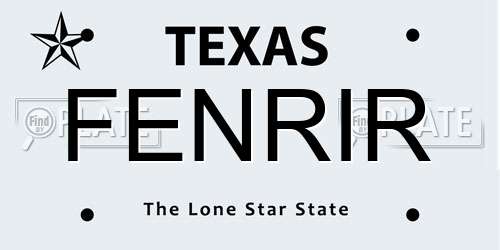 FENRIR Texas License Plate