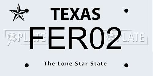 FER02 Texas License Plate