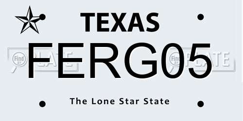 FERG05 Texas License Plate