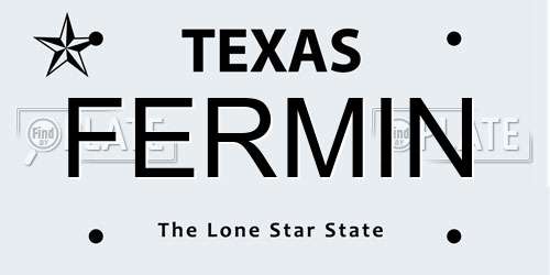 FERMIN Texas License Plate