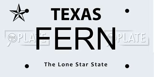 FERN Texas License Plate