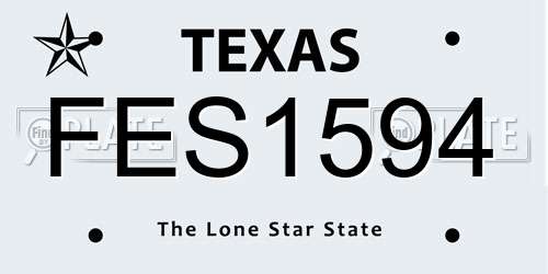FES1594 Texas License Plate