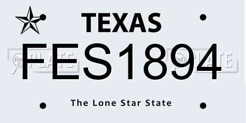 FES1894 Texas License Plate