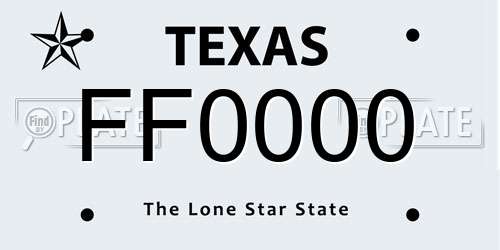 FF0000 Texas License Plate