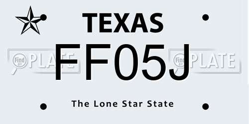 FF05J Texas License Plate