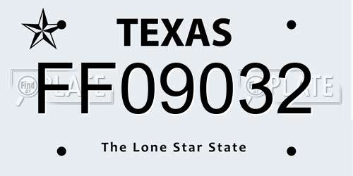 FF09032 Texas License Plate