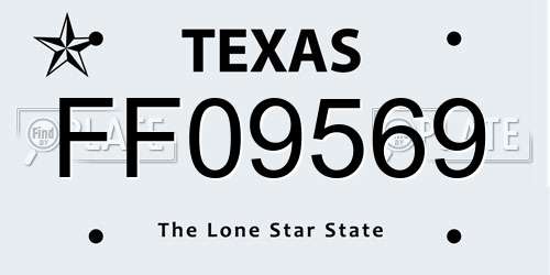 FF09569 Texas License Plate