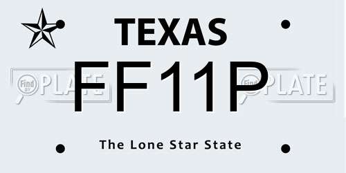FF11P Texas License Plate