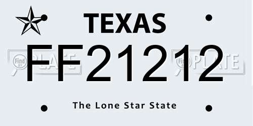 FF21212 Texas License Plate