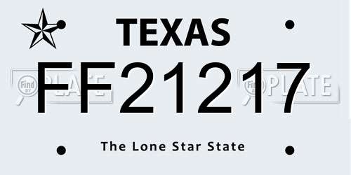 FF21217 Texas License Plate