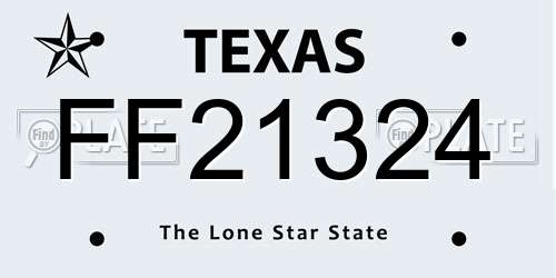 FF21324 Texas License Plate