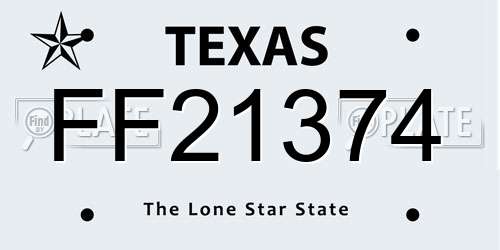 FF21374 Texas License Plate