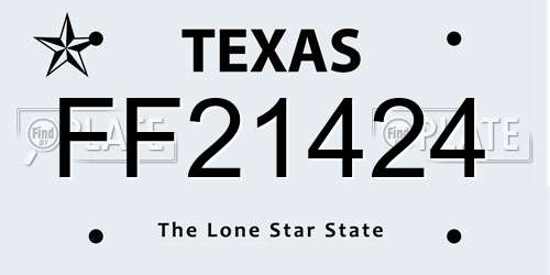 FF21424 Texas License Plate