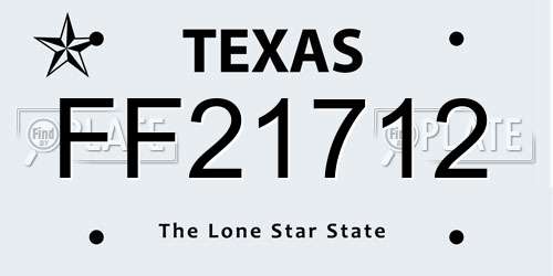 FF21712 Texas License Plate