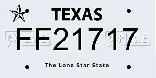 FF21717 Texas License Plate