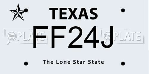 FF24J Texas License Plate