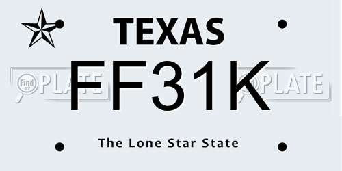 FF31K Texas License Plate