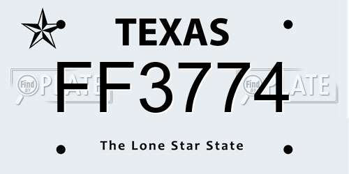 FF3774 Texas License Plate