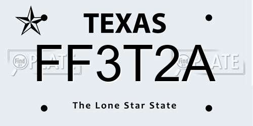 FF3T2A Texas License Plate
