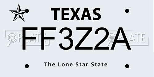 FF3Z2A Texas License Plate