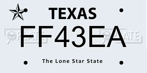 FF43EA Texas License Plate