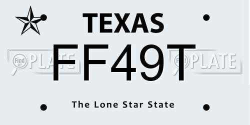 FF49T Texas License Plate